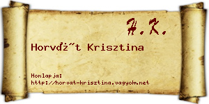 Horvát Krisztina névjegykártya